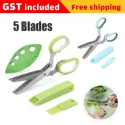 1/2xHerb Scissors with 5 Blades Cutter Chopper Mincer Multipurpose Kitchen Shear