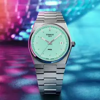 在飛比找momo購物網優惠-【TISSOT 天梭】官方授權 PRX 薄荷綠色石英款手錶 