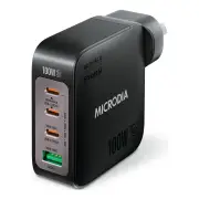 Microdia Smartcube Nano 100W 4 Port Gan Wall Charger - Black