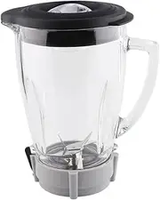 [Veterger] Replacement Parts Glass jar with Jar Base Bottom Cap, Compatible with Oster Pro 1200 Blender