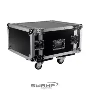 SWAMP Wooden 19 inch Rack 6U Flight / Road Case on Wheels