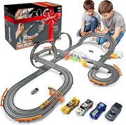 Slot Car Racing Set - Dual High-Speed Track with Lap Counter for Boys Ages 5-12 - Circular Overpass & Loop - Fun Race Track Game for Kids
