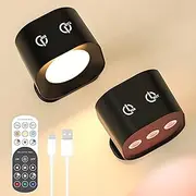 LED Wall Sconces, Battery Operated Wall Light Rechargeable, 3 Color Temperatures & 15 RGB Modes, Dimmable Brightness, 360° Rotatable, Touch & Remote Control for Bedroom, Study, Hallway (Black)
