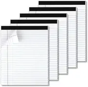 5 Pack Legal Pads Refills Note Pads, Writing Pads 8.5 x 11 Inches, Memo Pads Lined Writing Note Pads, Letter Size Legal Pad Wide Ruled Lined Pads Legal Rule for School Office（30 Sheet per Pads）