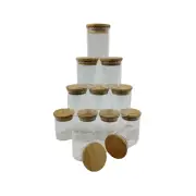 Round Glass Bamboo Herb and Spice Storage Jar Set - 12 Pack