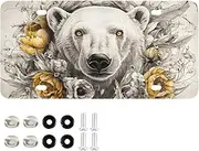 License Plate Polar Bear Flower Personalized Car Front Decoration Rust-Proof Stainless Steel Vanity Car Tags Fit Standard Plates for Women Men 6 x 12 Inch
