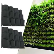 2PCS Pocket Planting Bag Hanging Wall Vertical Planter Flower Herb Garden