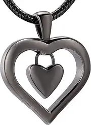 KETIME Engravable Heart Cremation Jewelry for Ashes of Loved One Keepsake Memorial Urn Pendant Necklace
