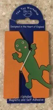 The Toy Workshop - Wooden Magnetic Jungle Alphabet Letter - Orange "N”-Newt FLAW
