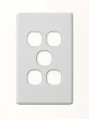 Beacon Lighting Lucci Power Gravity 5 Gang Plate Only in Matte White