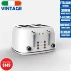 Vintage Electric 4 slice Toaster White Stainless Steel 1650W | Not Delonghi