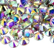 WILLBOND 1440 Pack Hot Fix AB Crystals Flatback Hotfix Rhinestones Round Gems Glass Stones (Crystal AB, 5MM)
