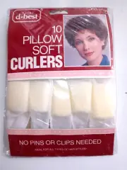Pillow Soft Fabric Curlers W/Folding Tabs 10 d*best Vintage Hair Rollers 1" NOS