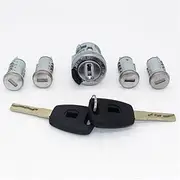 5pcs Complete Set Ignition Door Trunk Lock with SIP22 Blade Keys Barrel Cylinder, for Fiat, Doblo Cargo Punto Panda 2001-2016 car Door Lock