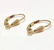 10pcs Leverback 14k gold filled shell earring ear wire w/ open ring E09g