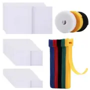 Hook and Loop Fastener Strips,Cable Ties,Cable Straps Rolls Set,77 PCS Adhesi...