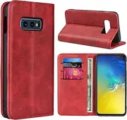 Cavor for Samsung Galaxy S10e Case,for Samsung S10e Case,Cowhide Pattern Leather Case Magnetic Wallet Cover with Card Slots(5.8") -Wine Red