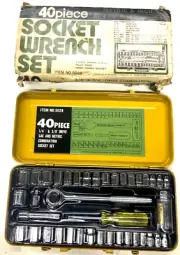 VINTAGE OAK BROOK TOOLS 40-pc. 3/8" & 1/4” DRIVE METRIC & SAE SOCKET SET, #5028