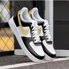 Air Force 1 Custom "Black & Tan Beige Two Tone" Shoes Mens Womens Kids Sizes