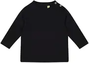 [Larkwood] Baby Unisex Plain Long Sleeve T-Shirt (UK Size: 0-6) (Black)