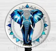 Elephant Badge Holder, Beautiful Elephant Badge Reel, Blue ID Retractable GG6514