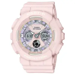 CASIO 卡西歐 Baby-G 休閒風雙顯手錶-嫩粉 BA-130WP-4A