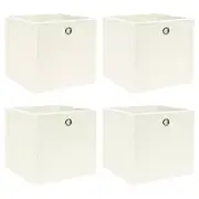 Storage Boxes Set of 4 White Fabric Cube Bins 12x12x12 Organizers