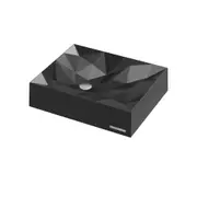 STERNHAGEN Kristall Mini Sani-Quartz Bathroom Basin - Geometric - Above Counter Top - 550 x 450mm Satin Black
