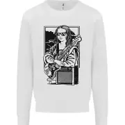 Electric Guitar Mona Lisa Rock Music Player Kids Sweatshirt Jumper