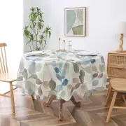 Leaf Printed Tablecloth Round Colorful Vivid Abstract Floral Botanical Print ...