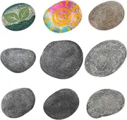 MERRYHAPY 9 Pack Hand Painted Stones for Diy Decor Outdoor Landscaping and Craft Projects Natural River Rocks