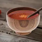 2 Pcs Wood Rice Bowl Bowl Spoon Wooden Soup Spoon Wooden Salad Bowl