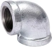 (10 Pack) 1" NPT Female 90 Elbow Galvanized Malleable Iron 150 Pipe Fitting