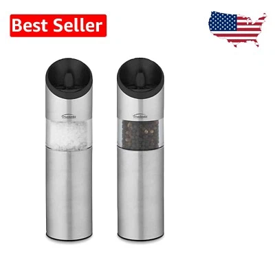 Graviti Silver Automatic Salt and Pepper Mills - Enhance Your Meals Effortlessly