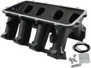 Aeroflow Hi Rise Non EFI GM LS Base Modular Intake Mani Rectangle Port Black - AF6279-6002