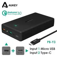 在飛比找PChome商店街優惠-Aukey PB-Y3 QC3.0 行動電源 30000mA