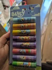 Bluey 8 Flavored Lip Balms Fruity Scented Chapstick - Valentine's Day Easter NEW