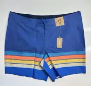 Patagonia Hydropeak 18’ Boardshorts / Santa Cruz Stripe Superior Blue / Size 42