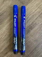 Pilot 100 Bullet Tip Fine Permanent Markers, Blue Ink, SCA-100-L ( PKT 2 PENS )