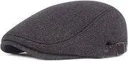 [Daysskk] Mens Tweed Flat Cap Vintage Newsboy Hat Adjustable Driving Cap for Men