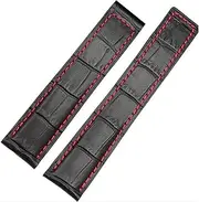 [BANDKIT] Genuine Leather Bracelet 19mm 20mm 22m For Tag Heuer Watchband Men Wristwatches Band Accessories Fold Buckle Leather Watch Strap