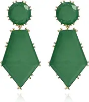 [CYV] Boho Acrylic Round Pentagon Acetate Plate Geometry Exaggerated Statement Dangle Drop Earrings