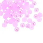 360pcs ABS Half Pearl Beads 8mm Flat Back Imitation Pearl Colorful Purple