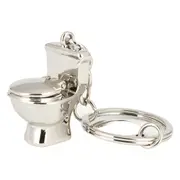3 Pcs Classic 3D Keychain Mini Toilet Key Ring Chain Bathroom Cute Creative Gift trinket Car Styling Decoration