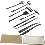 9Pcs Mini Zen Garden Rake Set Miniature Garden Tools for Decorative Therapy Exquisite Design for Home Office and Creative Layouts