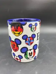DISNEY Coffee Mug Cup EPCOT CENTER~ One Mouse One World ~ Mickey Mouse Flags