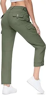[TBMPOY] Women's Hiking Pants Convertible Roll-Up Capri Quick Dry Lightweight Cargo Pockets Outdoor Work Travel Fishing