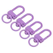 Swivel Clasps Snap Hook, 33x13mm Lobster Claw Clasp for DIY Purple, 4Pcs