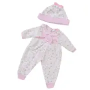 Lovely Pink Rompers Hat Clothes Suit For 17-45.72cm Nebworn Baby Girl Doll
