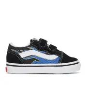 [Vans] Old Skool V Pixel Flame Infant Sneakers in Black
